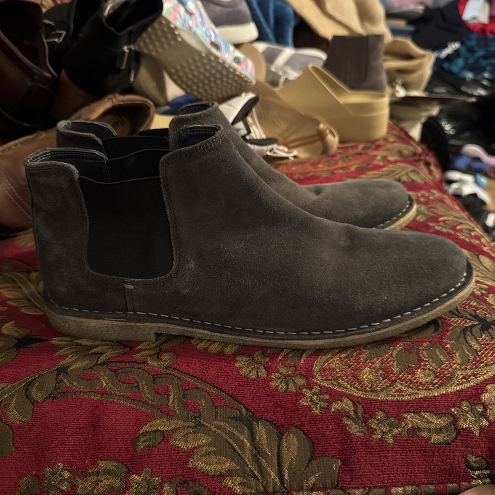 Reaction Kenneth Cole Brown Suede Chelsea Boots Men US 11 Pull-On Ankle Boots